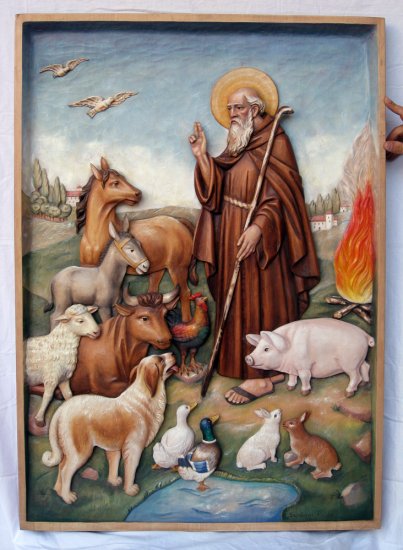 Sant’Antonio abate Legno dipinto Sant’Antonio abate Legno dipinto